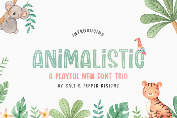 Animalistic Trio: A Friendly Display Font for Handmade Brands