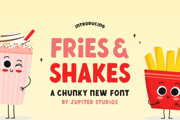 Fries and Shake: A Bold Display Font for Small Business Branding