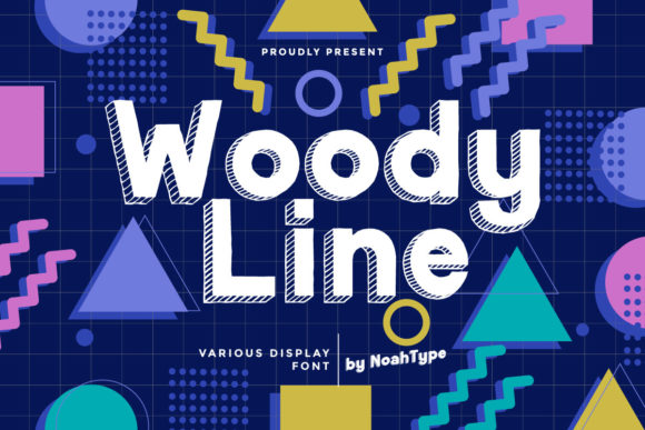 Woody Line Font: Playful Display Type for Handmade Labels & Printables